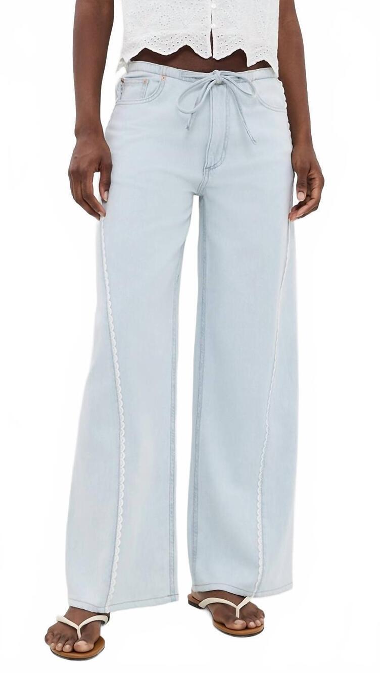 NEW DL1961 - WOMEN'S sienna low slung wide leg relaxed jeans in saltstone lace